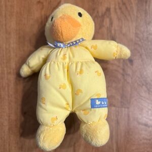 VTG Carter's Yellow Duckies Duck Rattle Plush Stuffed 11" Infant Toy Terry cloth